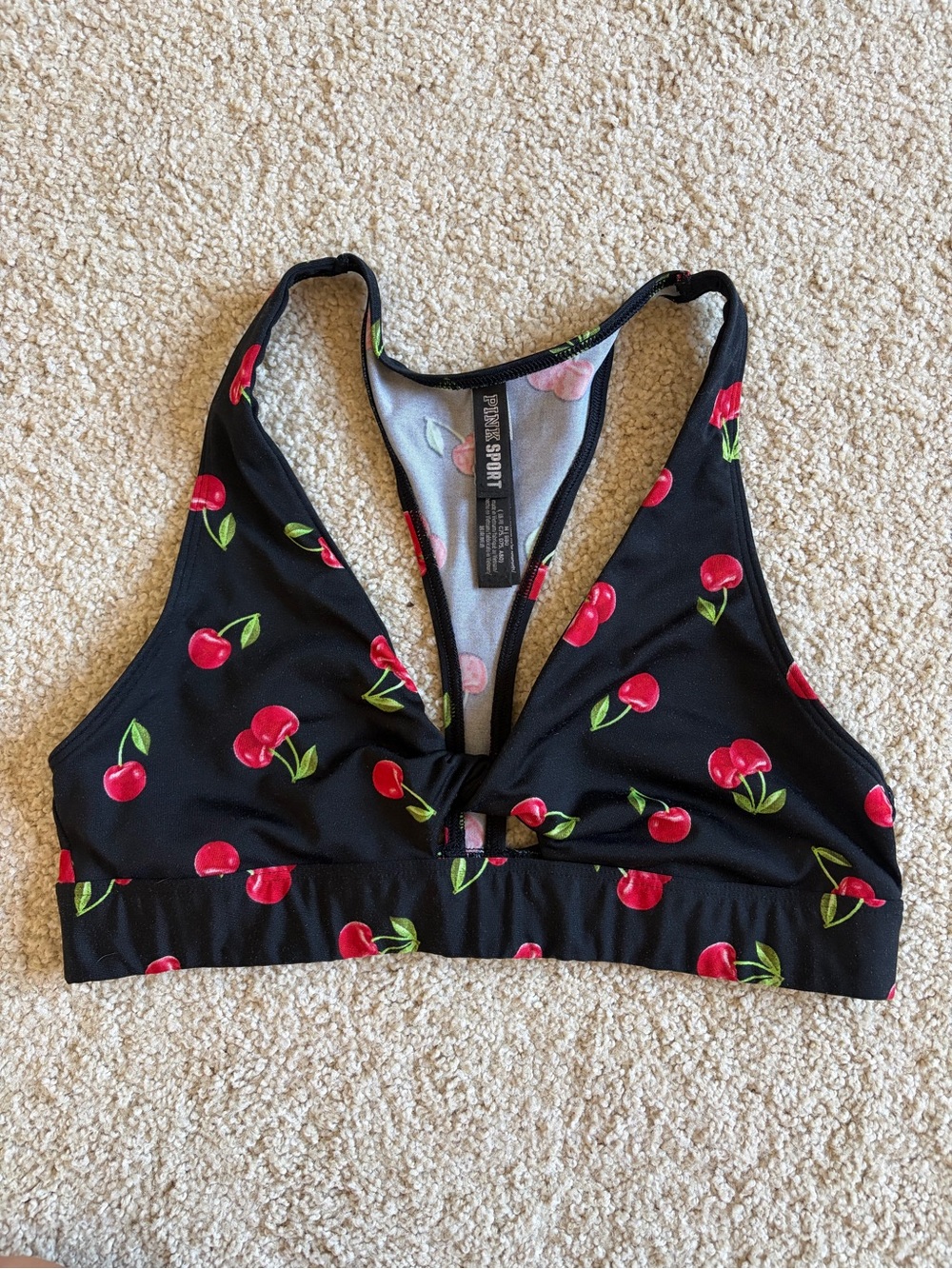 Victoria Secret Black Cherry Print Sports Bra